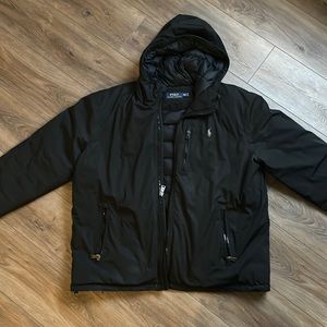 Polo men’s water resistant black coat 10% white duck feathers size XXL